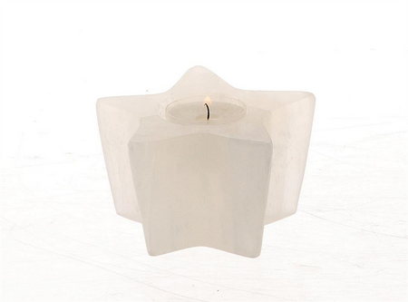 Tlicht seleniet ster d10h6cm wit