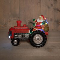 Tractor met kerstman 23x17cm