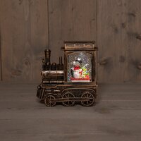 Trein met sneeuwpop glitterwater