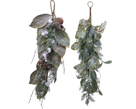 Tros pes blad l10b30h60cm groen assorti per stuk (Zijde-plant)