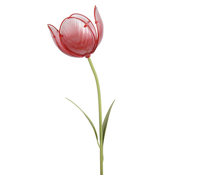 Tuinsteker glas l13.50b23h95cm rood