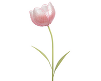 Tuinsteker glas l13.50b23h95cm roze