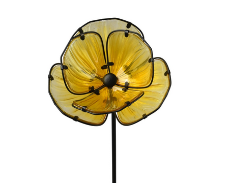 Tuinsteker glas l14b20h91cm geel