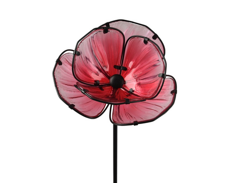 Tuinsteker glas l14b20h91cm roze