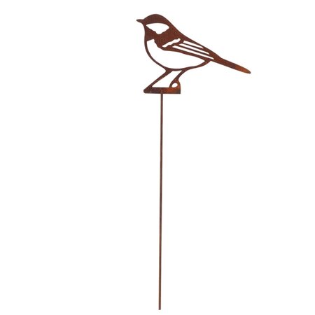 Tuinsteker koolmees h37cm bruin