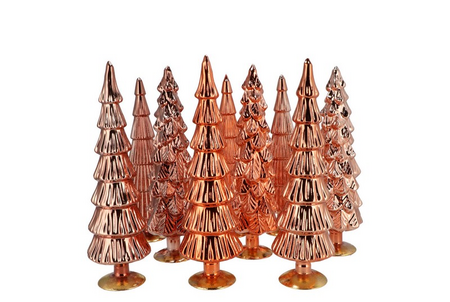 TWINKLE AUT BROWN GLASS TREE METALLIC ASS 9X25CM PER STUK