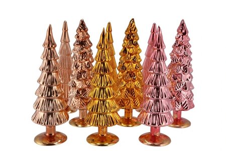 TWINKLE EARTHY TERRA GLASS TREE METALLIC ASS 9X30CM