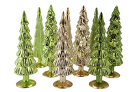 TWINKLE FOREST GREEN GLASS TREE METALLIC ASS 9X35CM