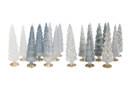 TWINKLE GREY MIX GLASS TREE SHINY per stuk 9X30CM
