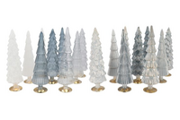 TWINKLE GREY MIX GLASS TREE SHINY per stuk 9X35CM
