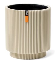 Vaas cilinder groove d23h25cm beige