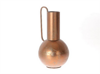 Vaas dhaka l25h47cm zilver/brons