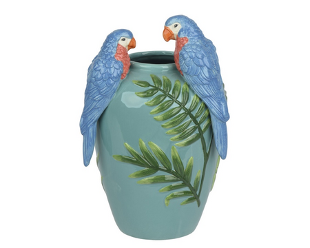 Vaas dolomiet l20b19h30.50cm blauw