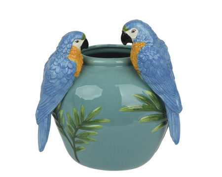 Vaas dolomiet l21b19h24cm blauw