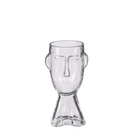 Vaas gezicht d12h24cm transparant