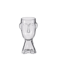 Vaas gezicht d12h24cm transparant