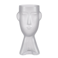 Vaas gezicht  d16h32cm frosted