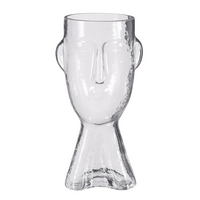 Vaas gezicht d16h32cm transparant