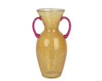 Vaas glas l18.8b14.8h32.5cm oranje