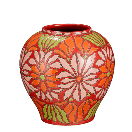 Vaas isabelle bloem d28h28cm d.roze