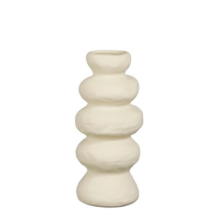 Vaas jano d13.5h30cm off white