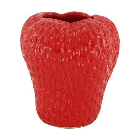 Vaas keramiek l16b16h17.5cm rood