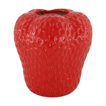 Vaas keramiek l18b18h20cm rood