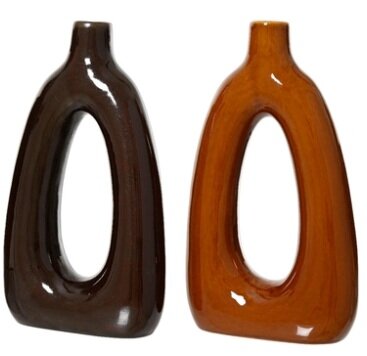 Vaas porselein l7b18.5h32cm brn per stuk