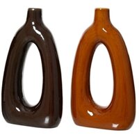 Vaas porselein l7b18.5h32cm brn per stuk