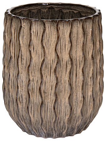 Vaas rib boheme d46h54cm zand