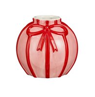Vaas strik d15h14cm roze