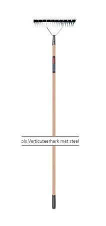 Verticuteerhark op wielen compleet met steel
