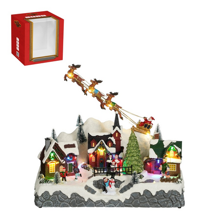 Village scenery l34b18h27.5cm bo