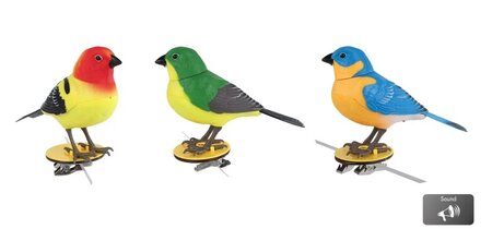 Vogel zingend kunststof 12x9x4cm a3