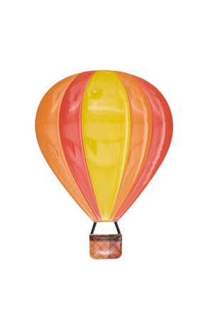 Wanddeco luchtballon 38x28cm geel