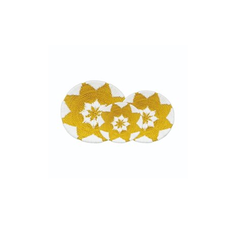 Wanddeco plc d40h8cm wit/geel
