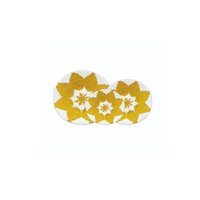 Wanddeco plc d40h8cm wit/geel