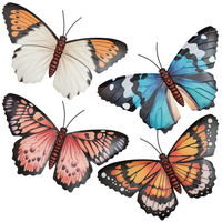 Wanddeco vlinder metaal 45x28cm a4
