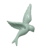 Wanddeco vogel groen klein l6 b12 l16cm