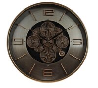 Wandklok metaal 46x46x8cm goud