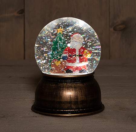 Waterbol/kerstman d11h14cm b.o.