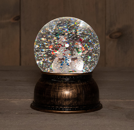 Waterbol/sneeuwpop d11h14cm b.o.