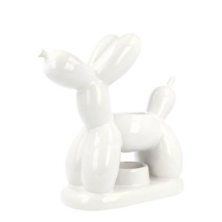 Waxbrander balloon dog 23x22x10 wit