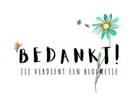 Wenskaart grow bedankt! bloem
