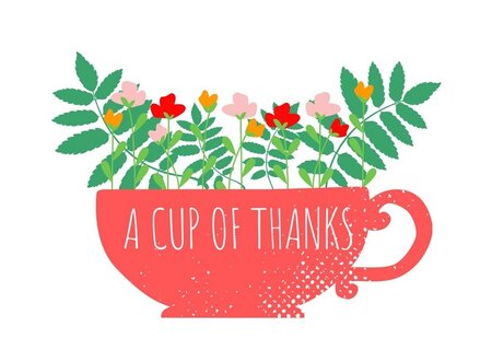 Wenskaart grow cup of thanks