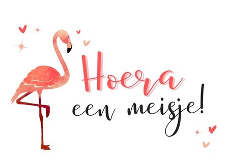 Wenskaart grow hoera een meisje