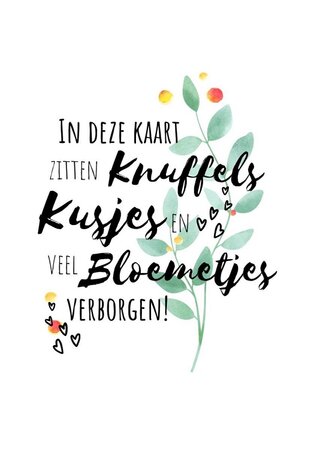 Wenskaart grow knuffel en kusjes