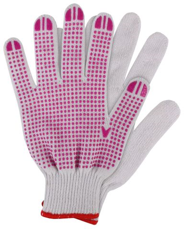 Werkhandschoenen katoen roze m