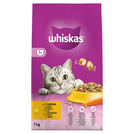 Whiskas droog adult kip 7kg