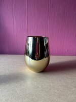 Windlicht glas 7x5x12cm goud